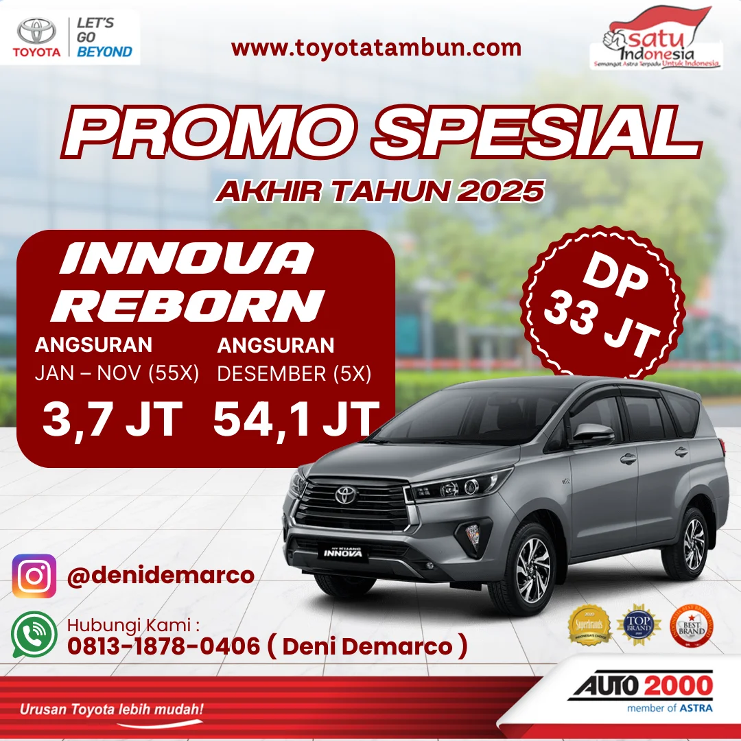 Promo Toyota Innova Reborn Akhir Tahun 2025 - DP 33 Juta - Promo Toyota Tambun